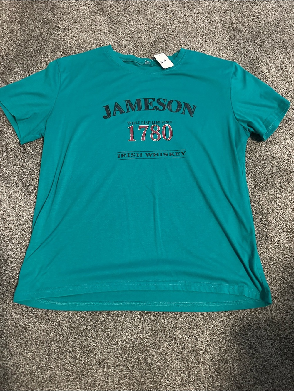 Jameson Irish Whiskey T Shirt Men’s Teal 1780 Distressed Graphic Tee XL